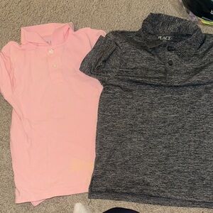 The Children's Place Pink and Gray Polo Shirts